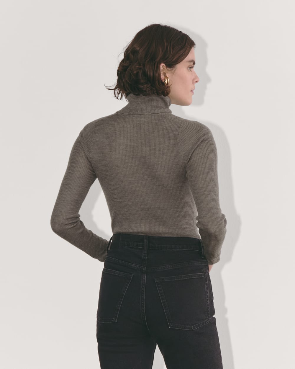 The Turtleneck in Ultrasoft Merino | Heather Cocoa - Image 5
