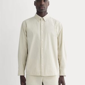 The Seersucker Long-Sleeve Shirt | Trench Coat Khaki / Natural