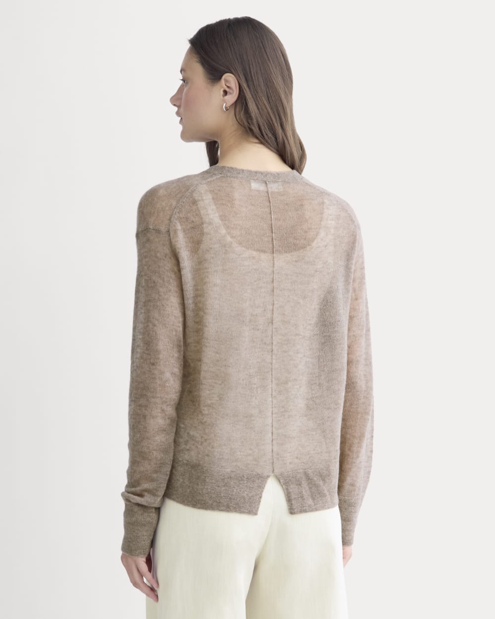 The Air Alpaca ? High V Cardigan | Heathered Chocolate Chip - Image 5