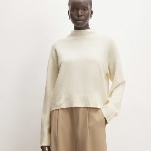The Good Merino Wool Mockneck Sweater | Bone