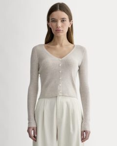The Cardigan in Ultrasoft Merino | Heather Oatmeal