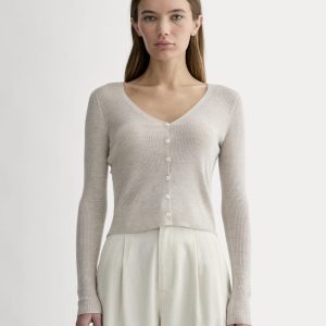 The Cardigan in Ultrasoft Merino | Heather Oatmeal