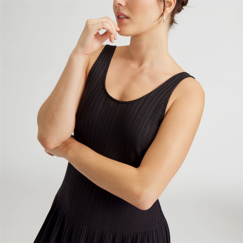 The Rib Soft Knit Scoop-Neck Dress | Black - Image 4