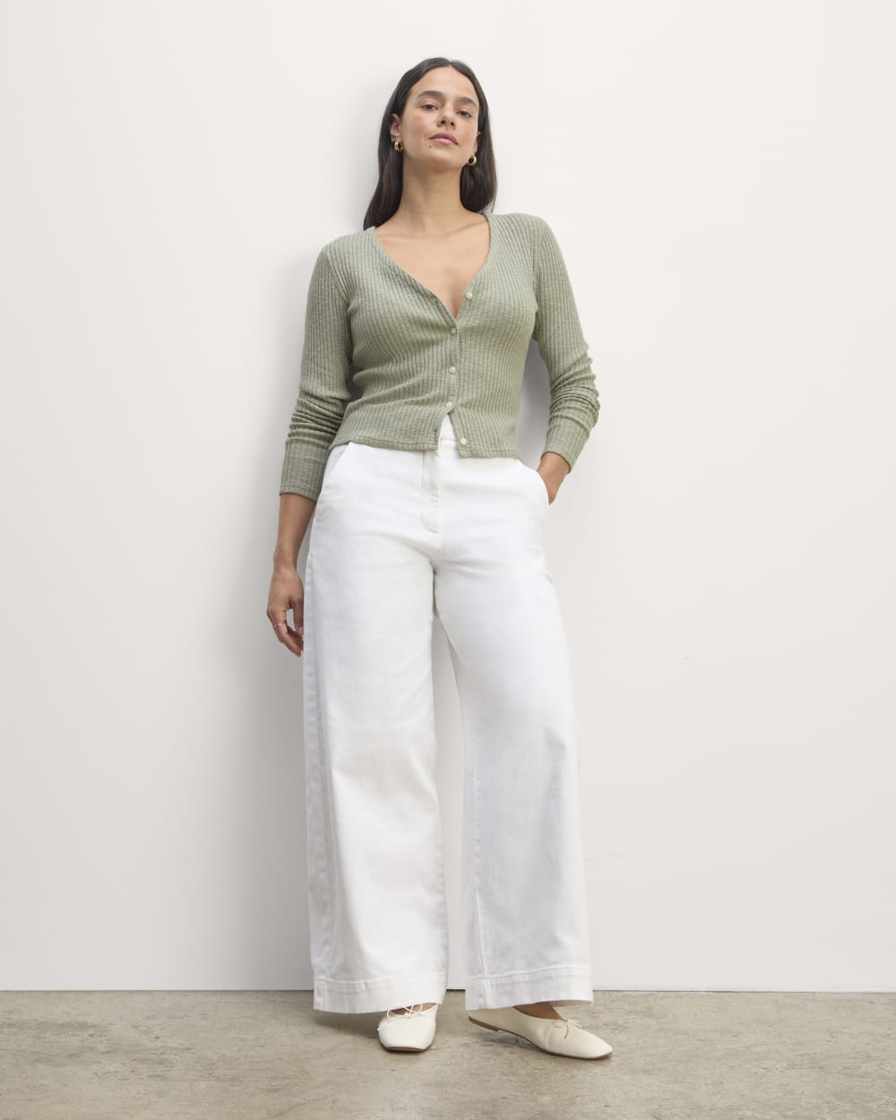 The Cozy Rib Cardigan | Sage Green - Image 3