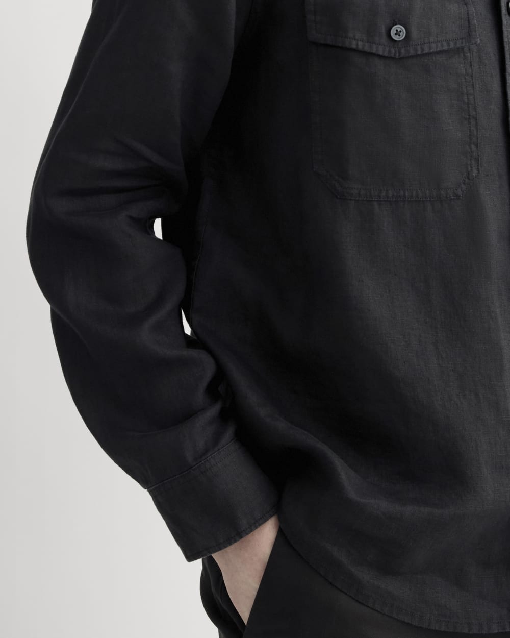 The Linen Utility Shirt | Black - Image 4