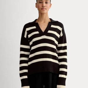 The Boxy Polo in Everyday Cotton | Black / Canvas