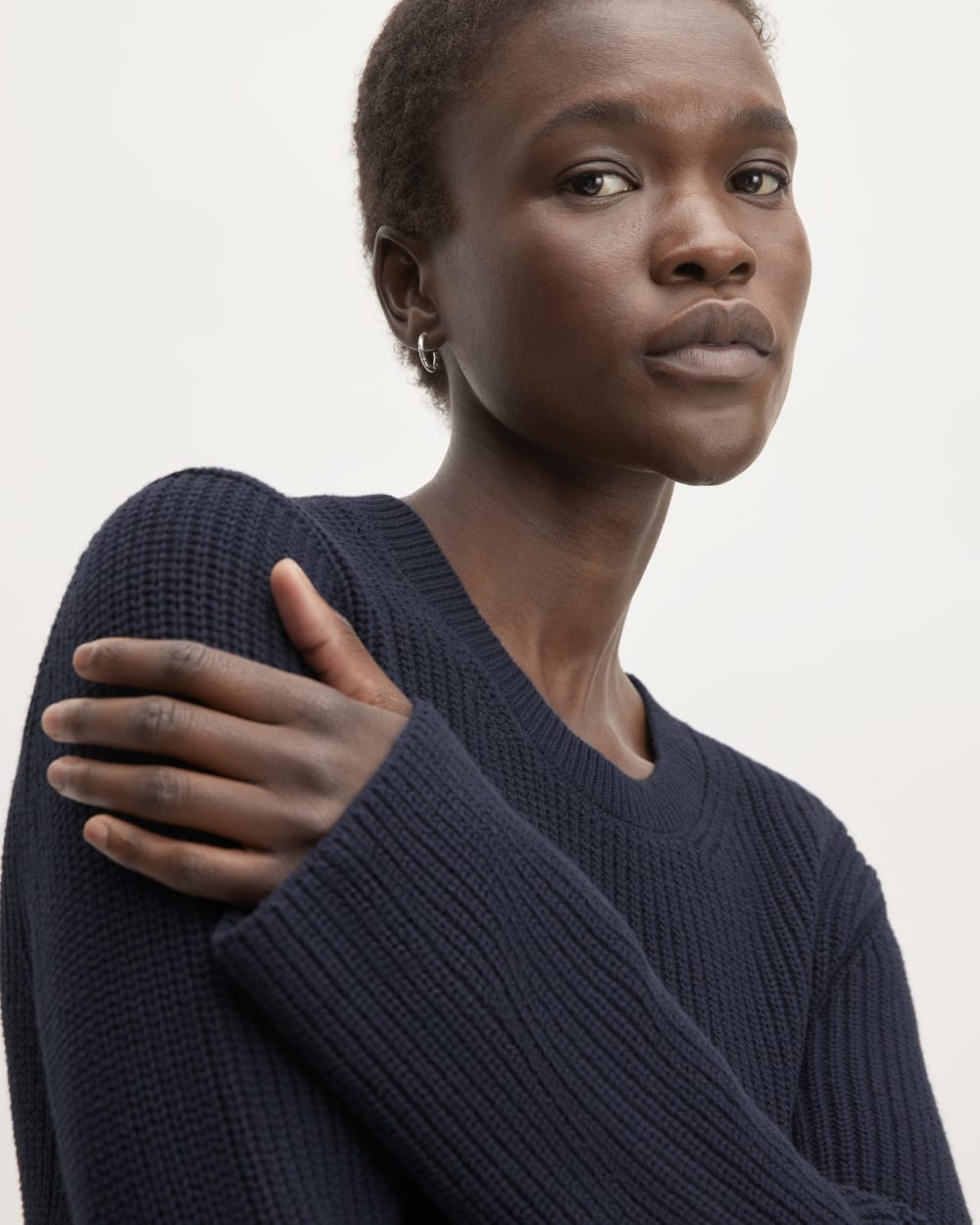 The Organic Cotton Slim Crew Sweater | Navy - Image 4