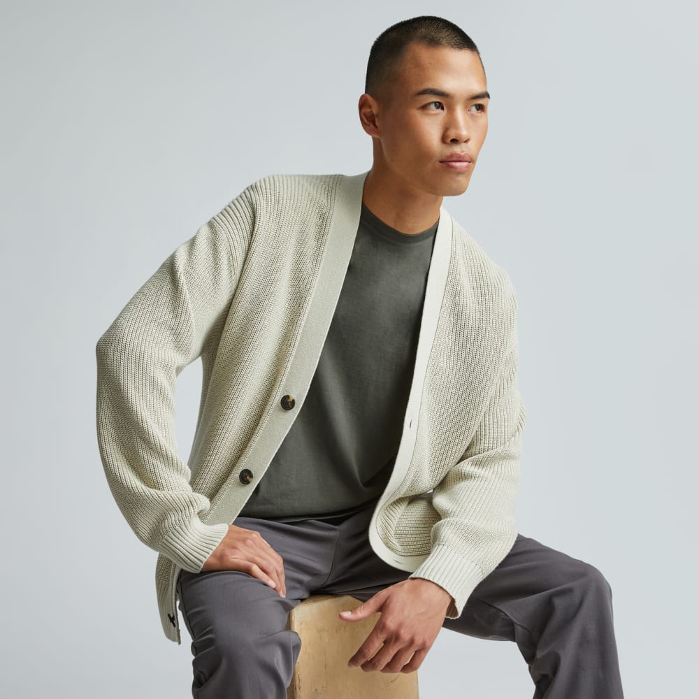 The No-Sweat Ribbed Cardigan | Pelican - Image 6