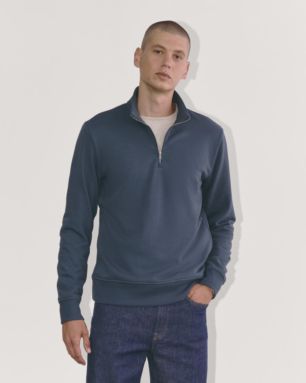 The Off-Duty Terry Quarter-Zip | Midnight Navy