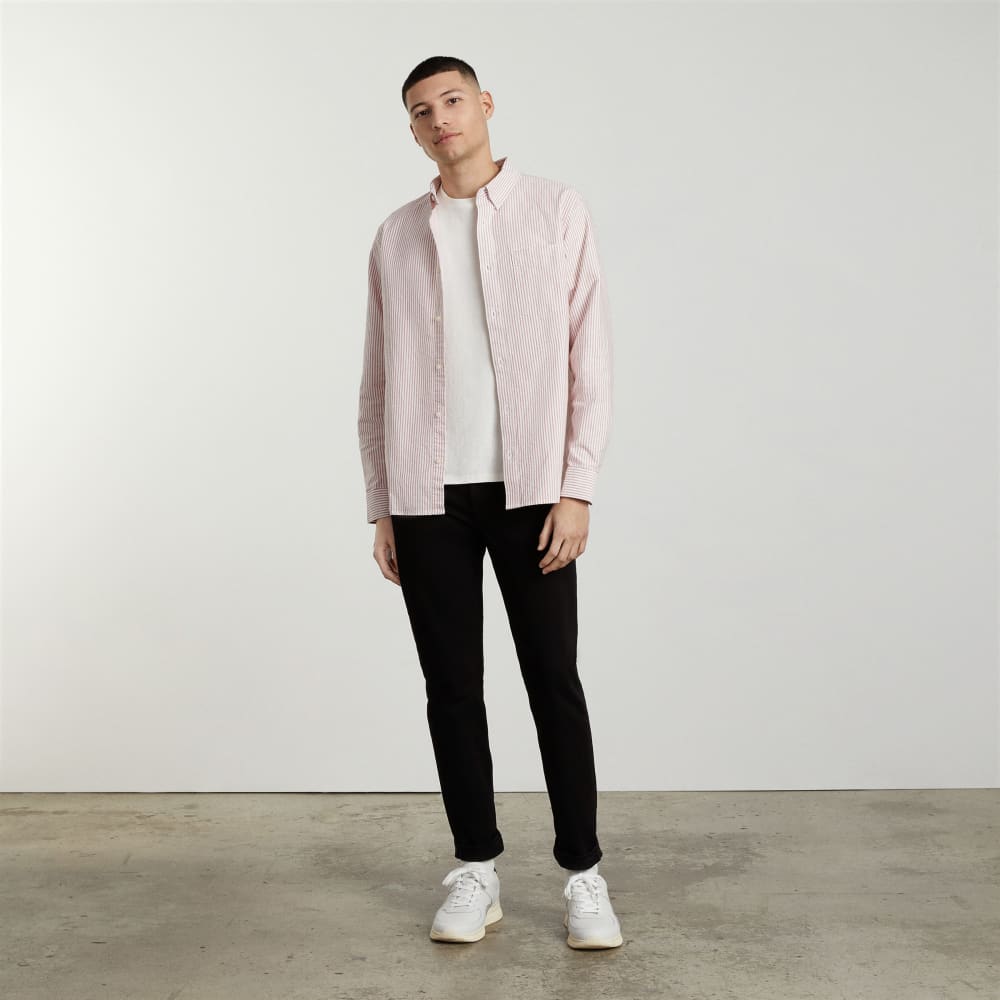 The Standard Fit Japanese Oxford Shirt | Uniform | Red / White | Standard - Image 5