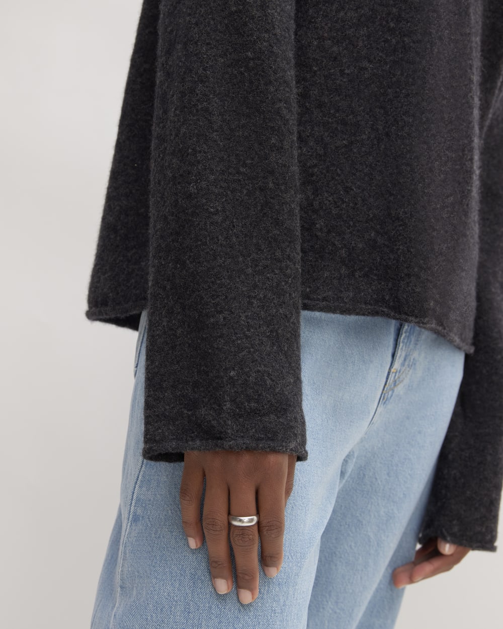 The Cozy-Stretch V-Neck Sweater | Charcoal - Image 5