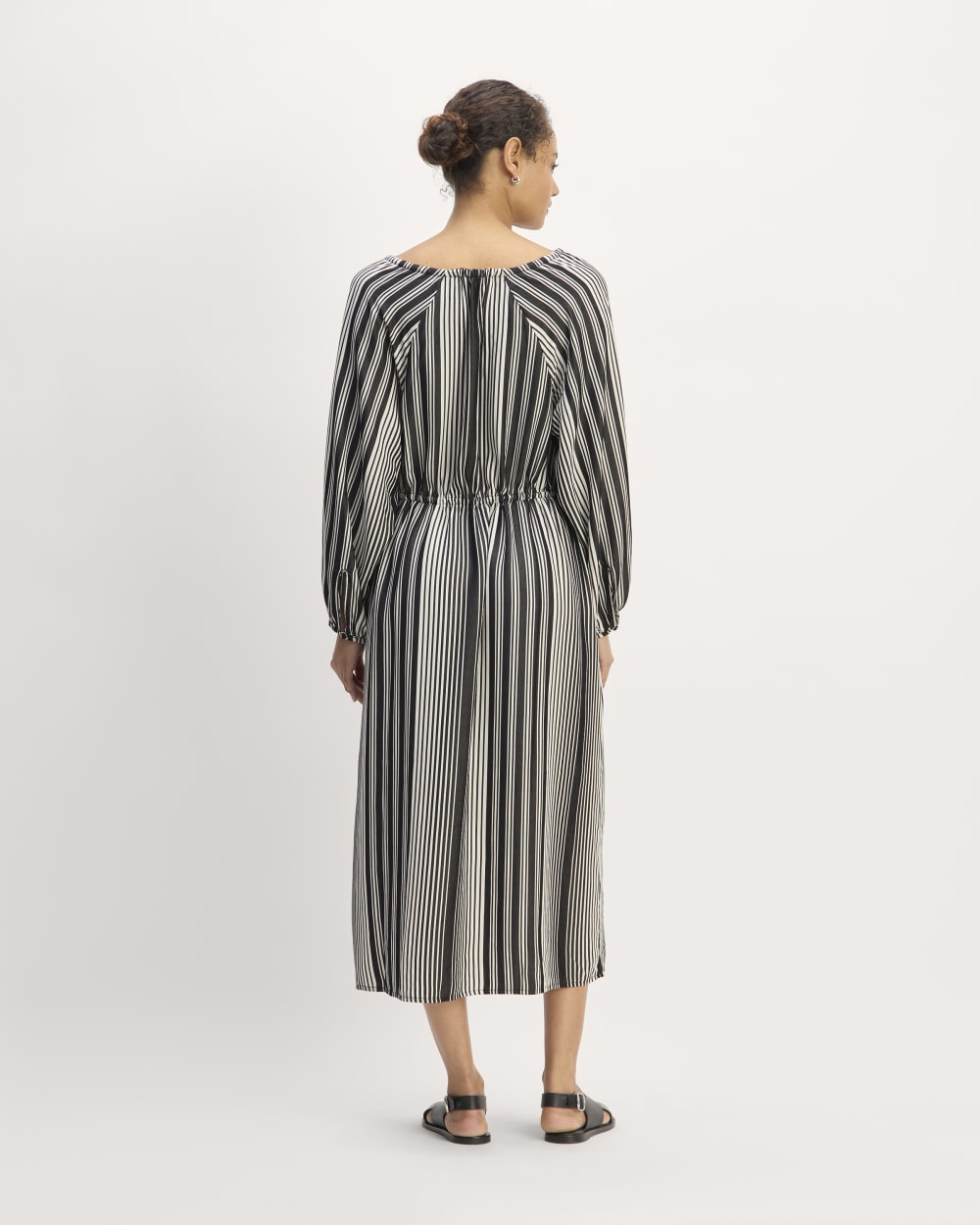 The TENCEL? Gathered Maxi Dress | Black / Bone - Image 6