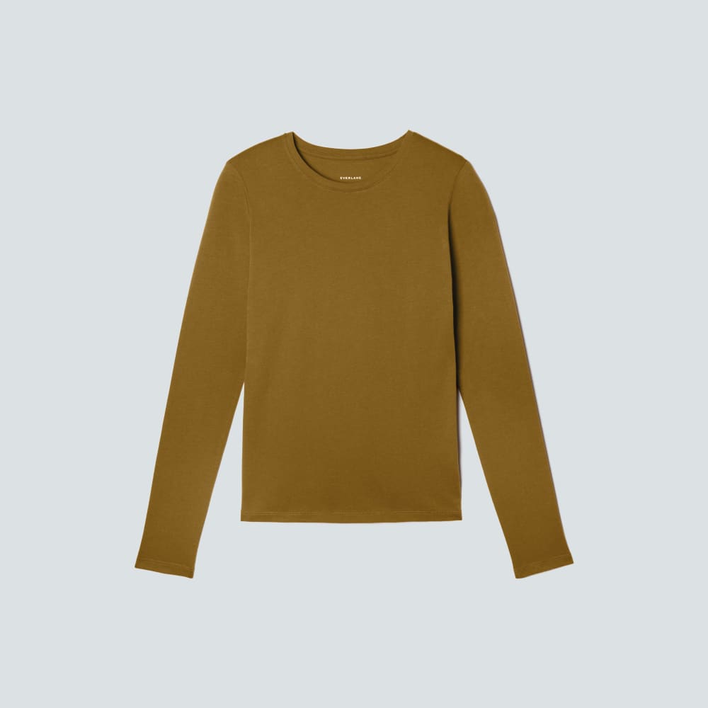 The Organic Cotton Long-Sleeve Crew | Tapenade - Image 2