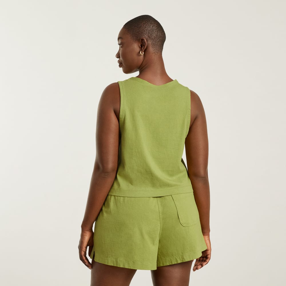 The Premium Weight Cropped Pocket Tank | Pepper - Image 3