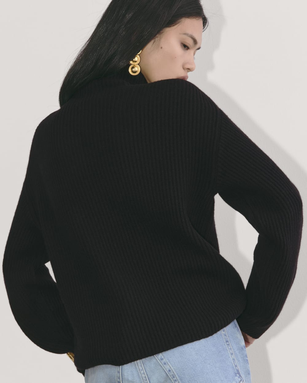 The Fisherman Turtleneck in Wool Cashmere | Black - Image 7