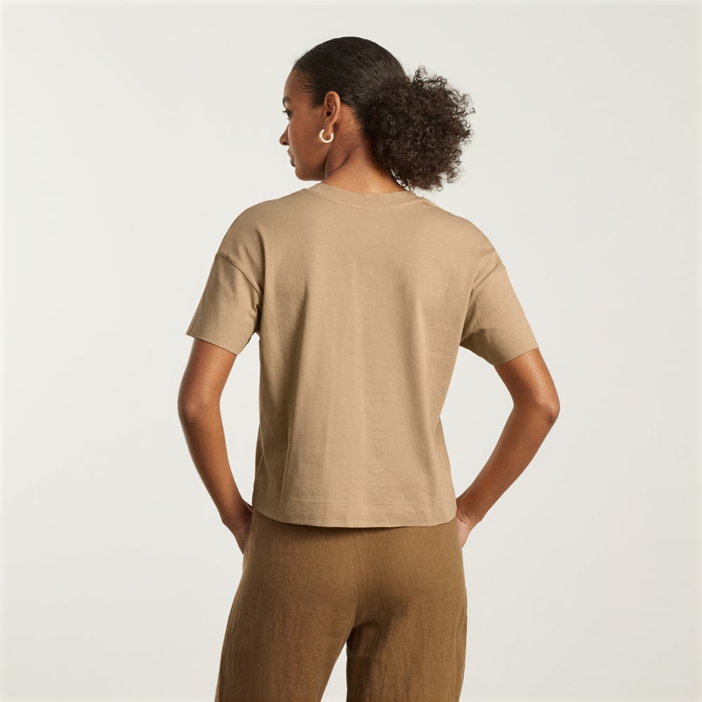 The Organic Cotton Slouchy V-Neck | Iced Coffee - Image 3