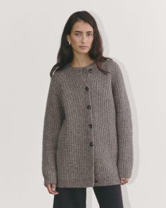 The Fisherman Cardigan in Cloud | Taupe Melange