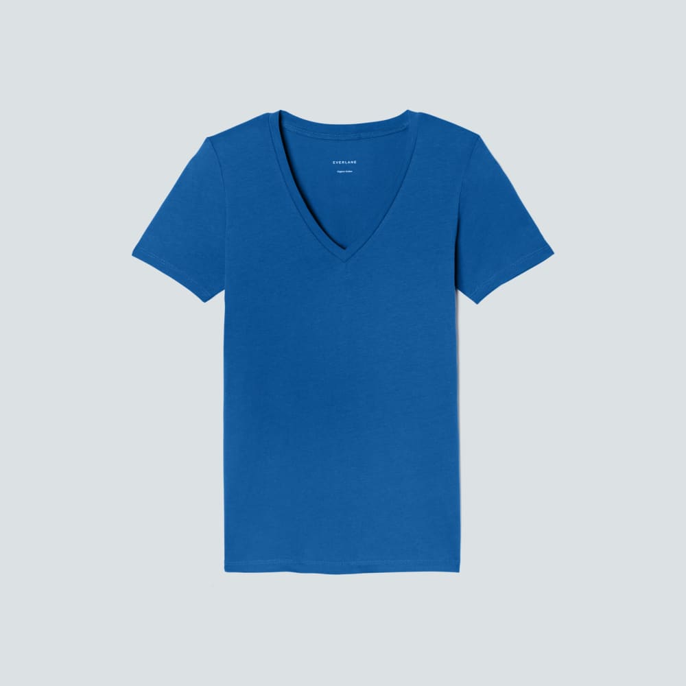 The Organic Cotton V-Neck | Lapis Blue - Image 2