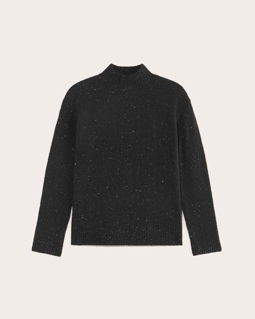 The Mockneck Sweater in Plush Cotton | Black Confetti - Image 2