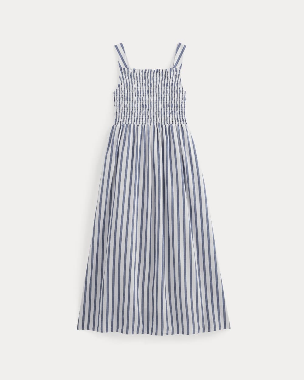The Gauze Smock Dress | White / Mazarine Blue - Image 2