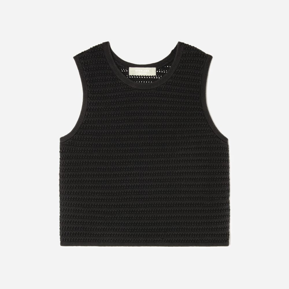 The Crochet Knit Cami | Black