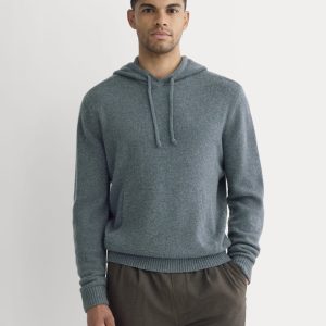 The Felted Merino Hoodie | Heather Midnight Navy