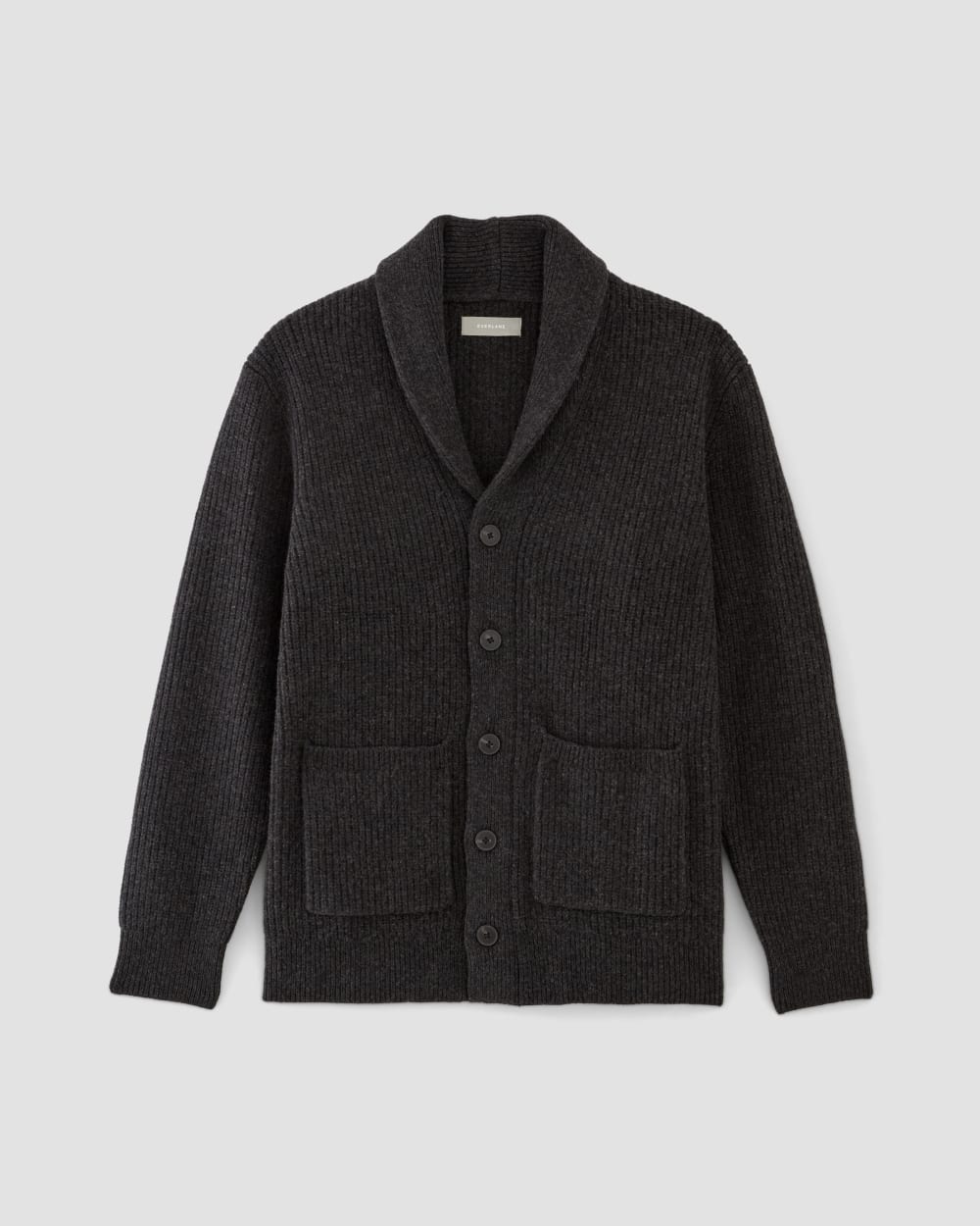 The Felted Merino Shawl Collar Cardigan | Charcoal - Image 2