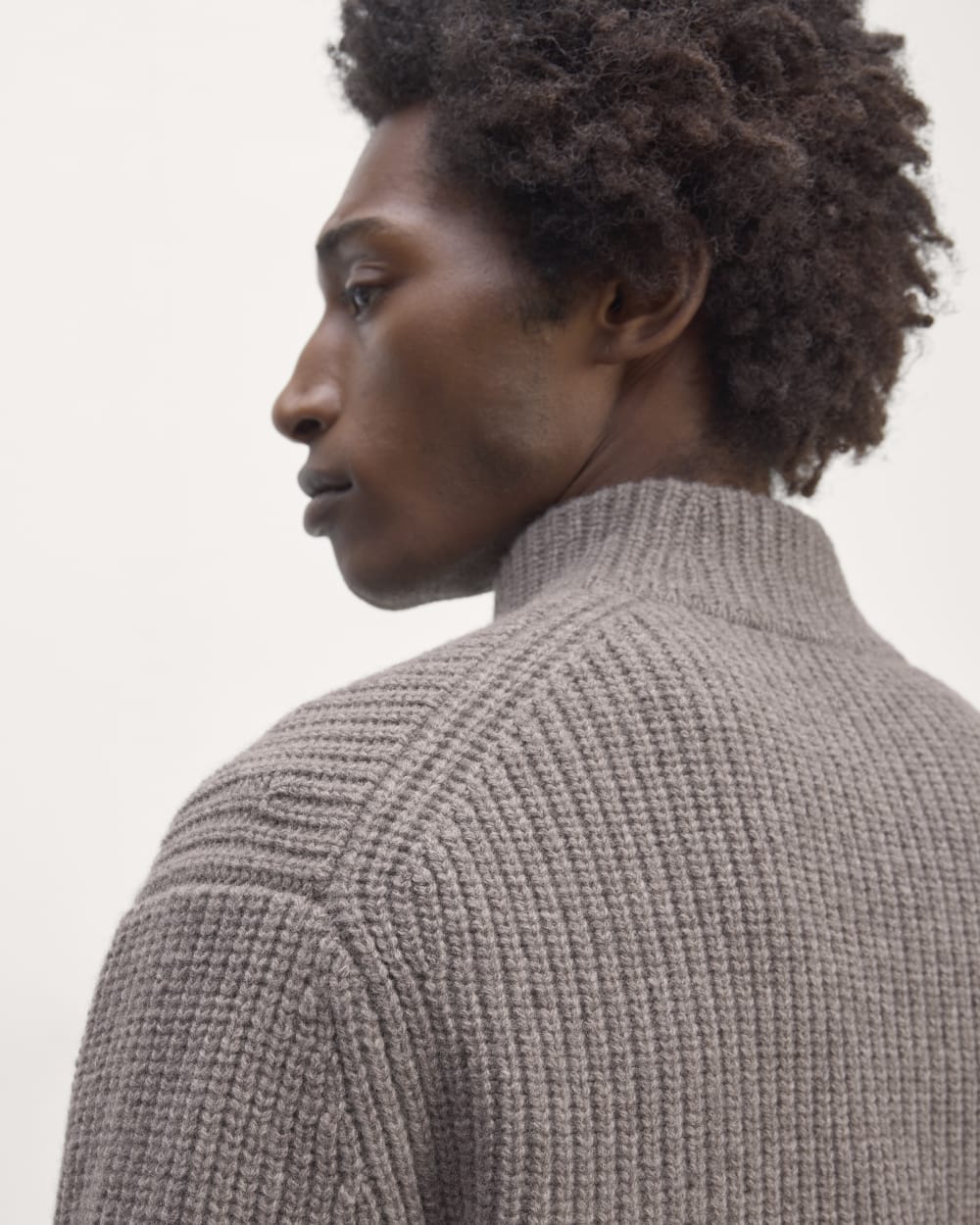 The Felted Merino Half-Zip Sweater | Taupe Melange - Image 4