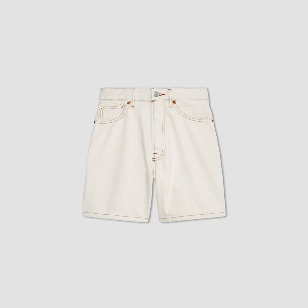 The A-Line Denim Short | Ecru - Image 2