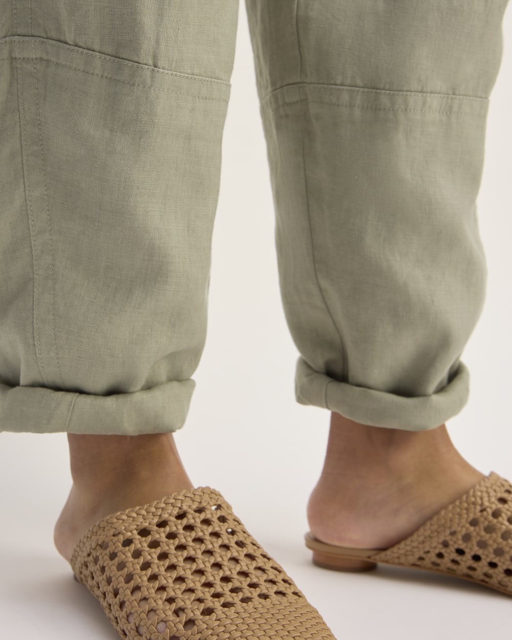 The Linen Pull-On Barrel Pant | Sage Green - Image 5