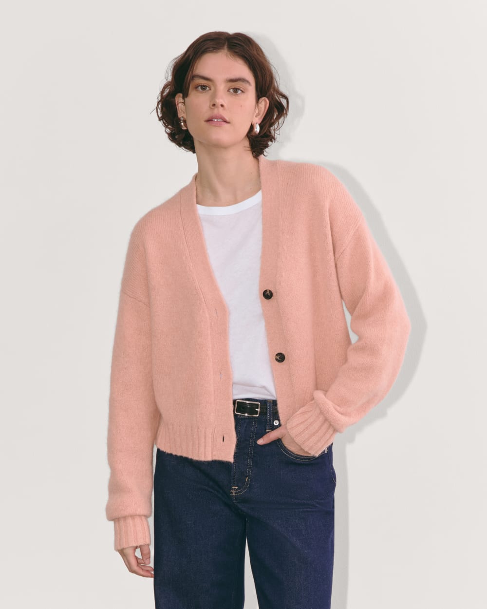 The Boxy Cardigan in Alpaca | Blush Pink