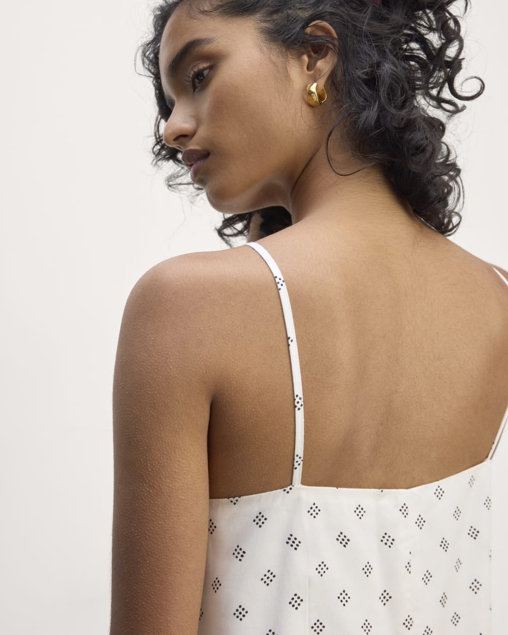 The Long Weekend Dress in Butterlite | Bone / Black Square Dot - Image 4