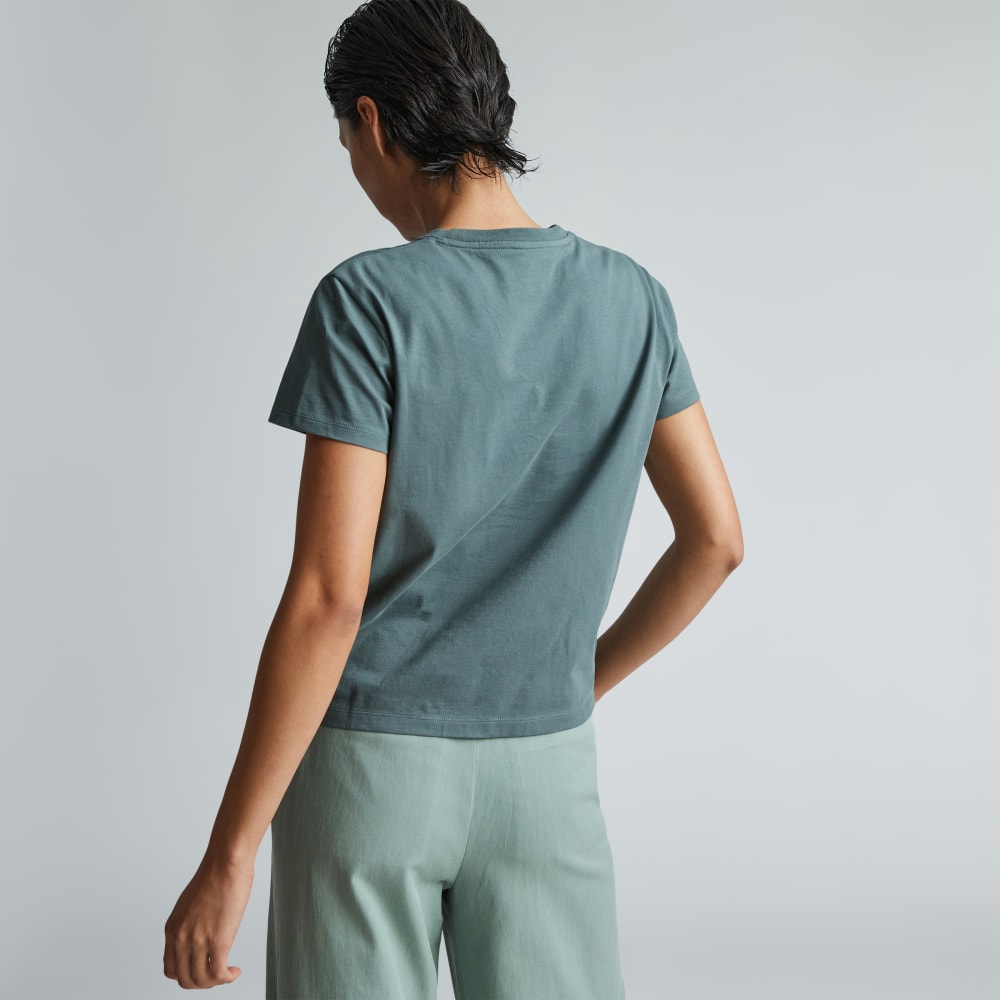 The Box-Cut Tee in Essential Cotton | Green Balsam | No Pocket - Image 3