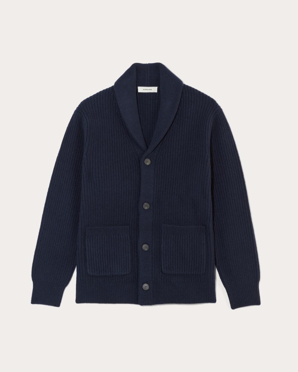 The Felted Merino Shawl Collar Cardigan | Deep Navy - Image 2