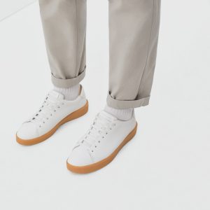 The ReLeather® Tennis Shoe  | White / Gum Sole