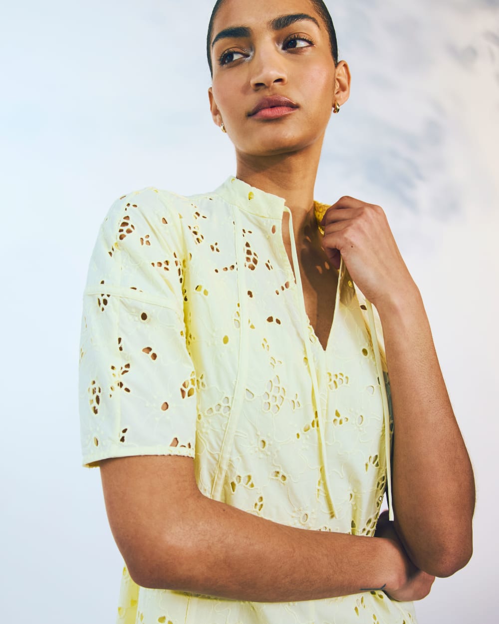 The Eyelet Midi Dress | Light Yellow - Image 7