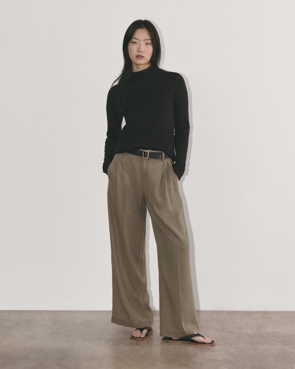 The Funnel Neck in Cotton Cashmere | Black - Image 4