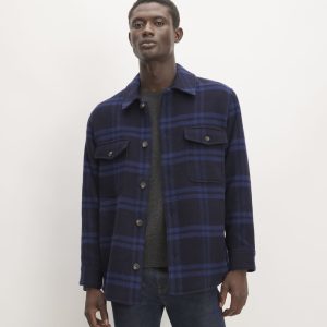 The ReWool? Oversized Shirt Jacket | Blue / Navy