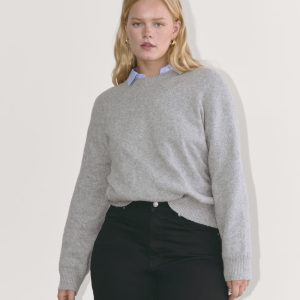 The Cocoon Crew in Plush Cotton | Heathered Grey