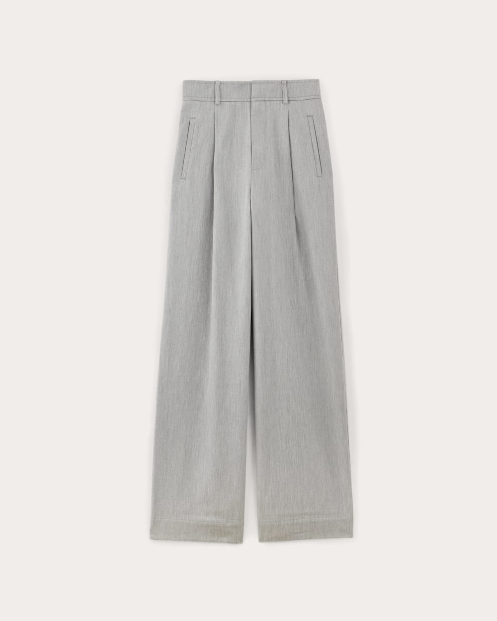 The Draper Pleated Pant in Buttersmooth | Heather Steel | 32 Inseam - Image 2