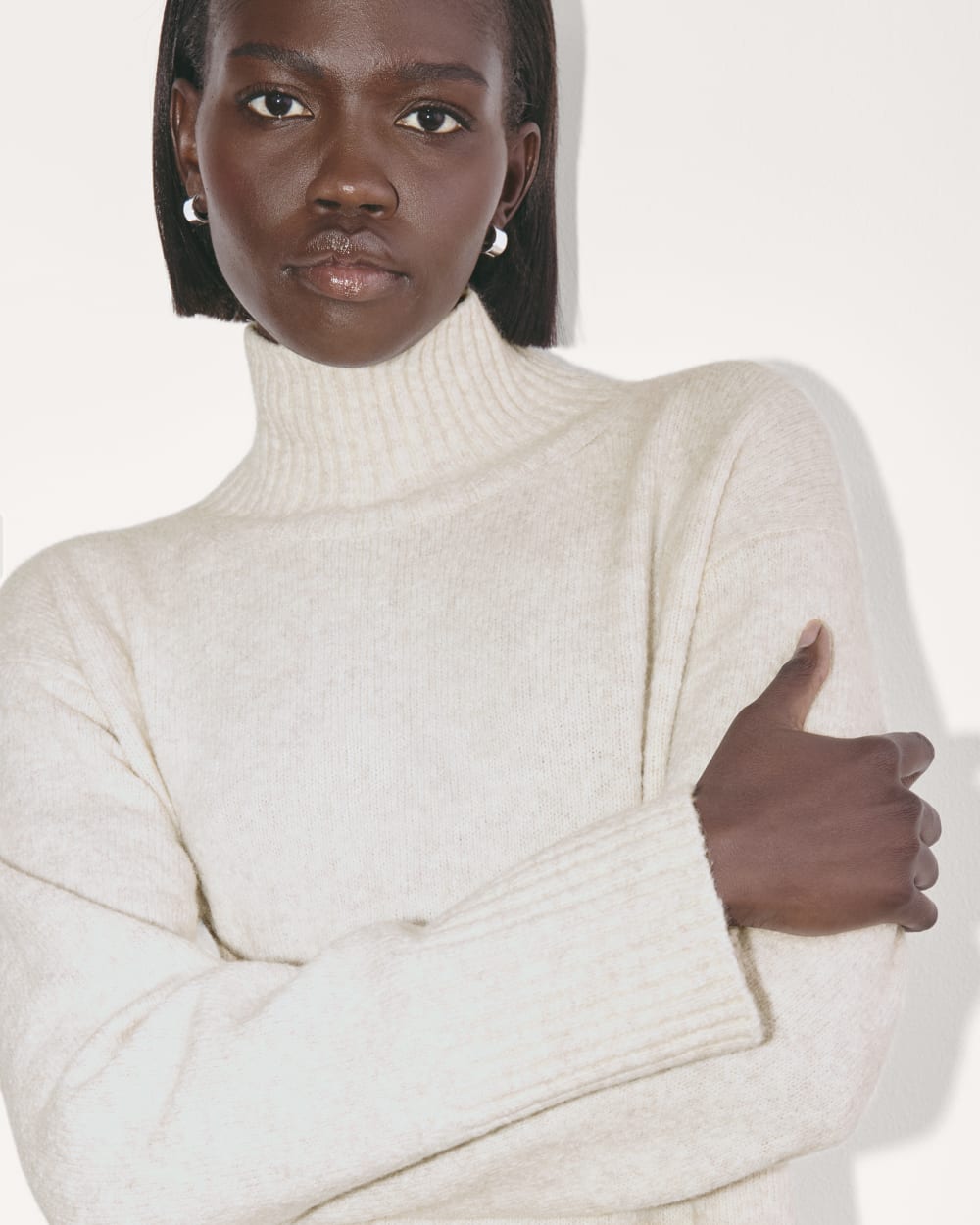 The Sweater Dress in Plush Cotton | Heathered Oat - Image 3