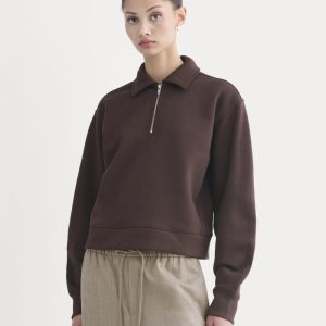 Luxe Fleece Zip Polo | Dark Chocolate