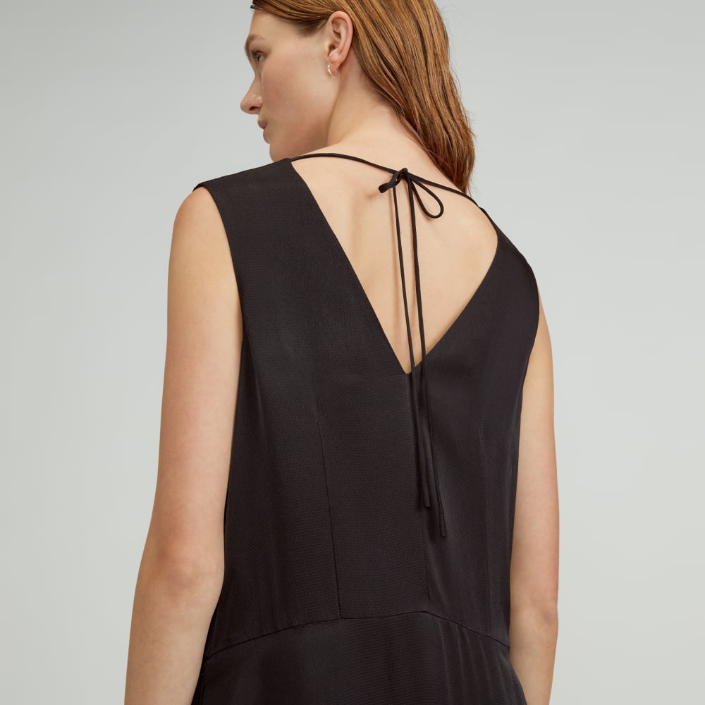 The Satin V-Neck Maxi Dress | Black - Image 6