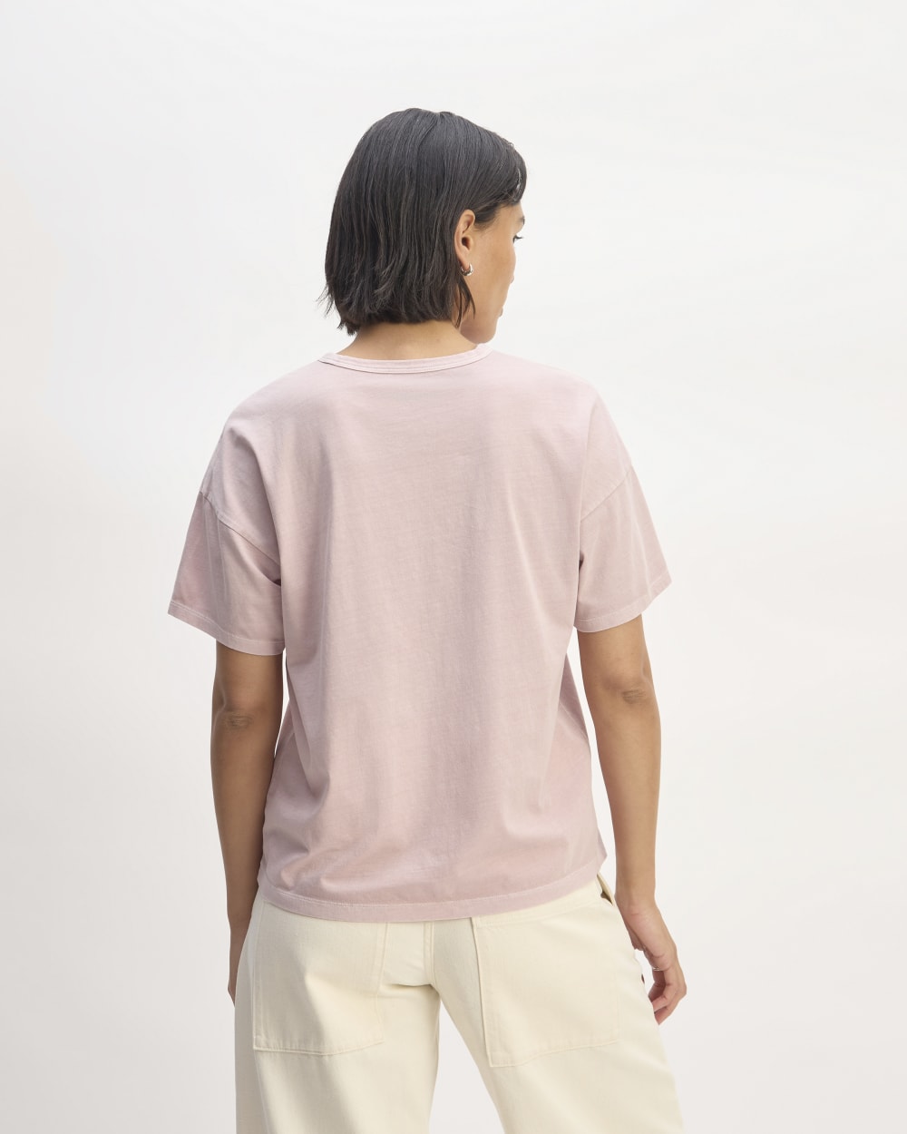 The Boyfriend Tee in Essential Cotton | Dusty Rose - Image 3