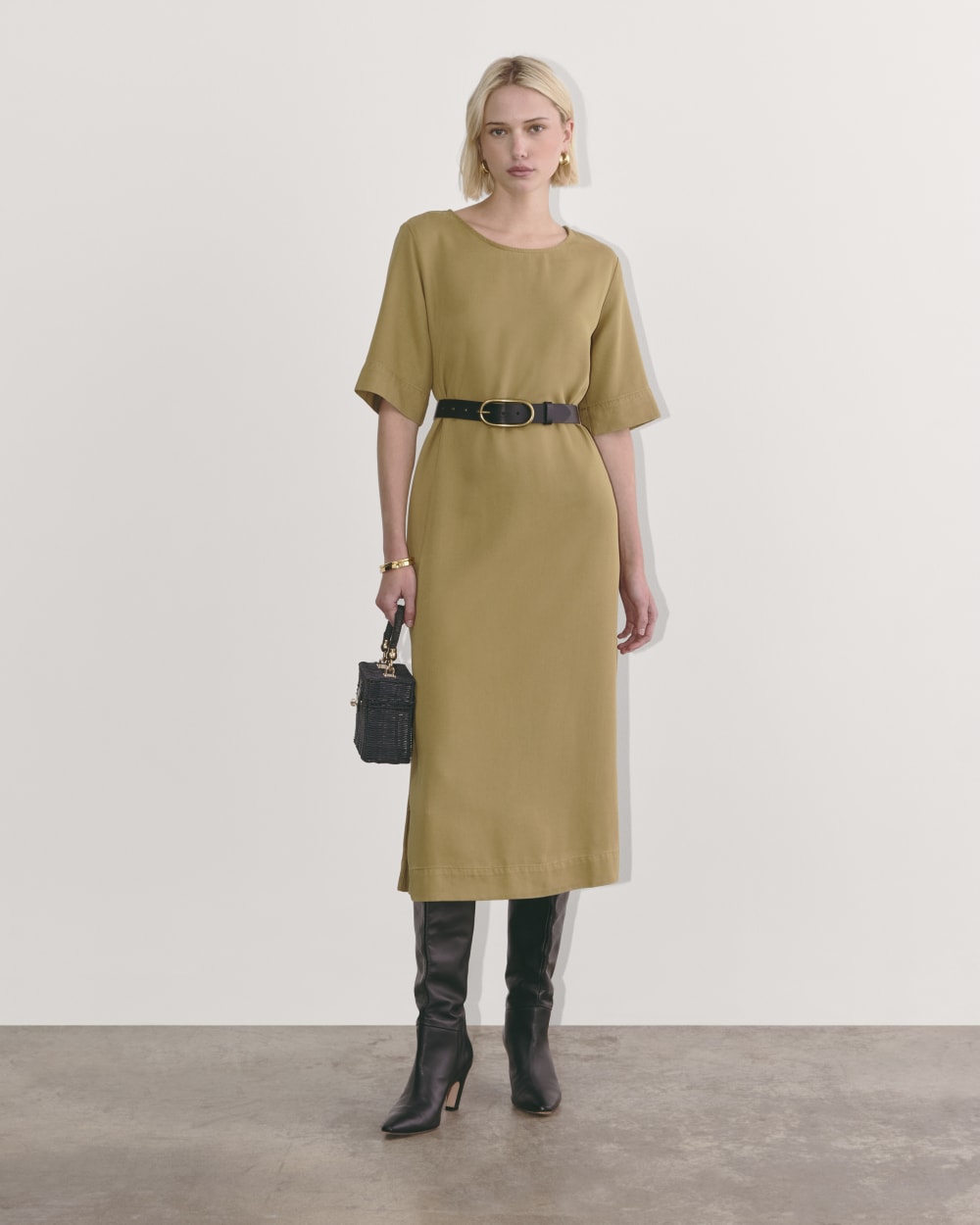The Relaxed T-Shirt Dress in Buttersoft | Fennel Seed