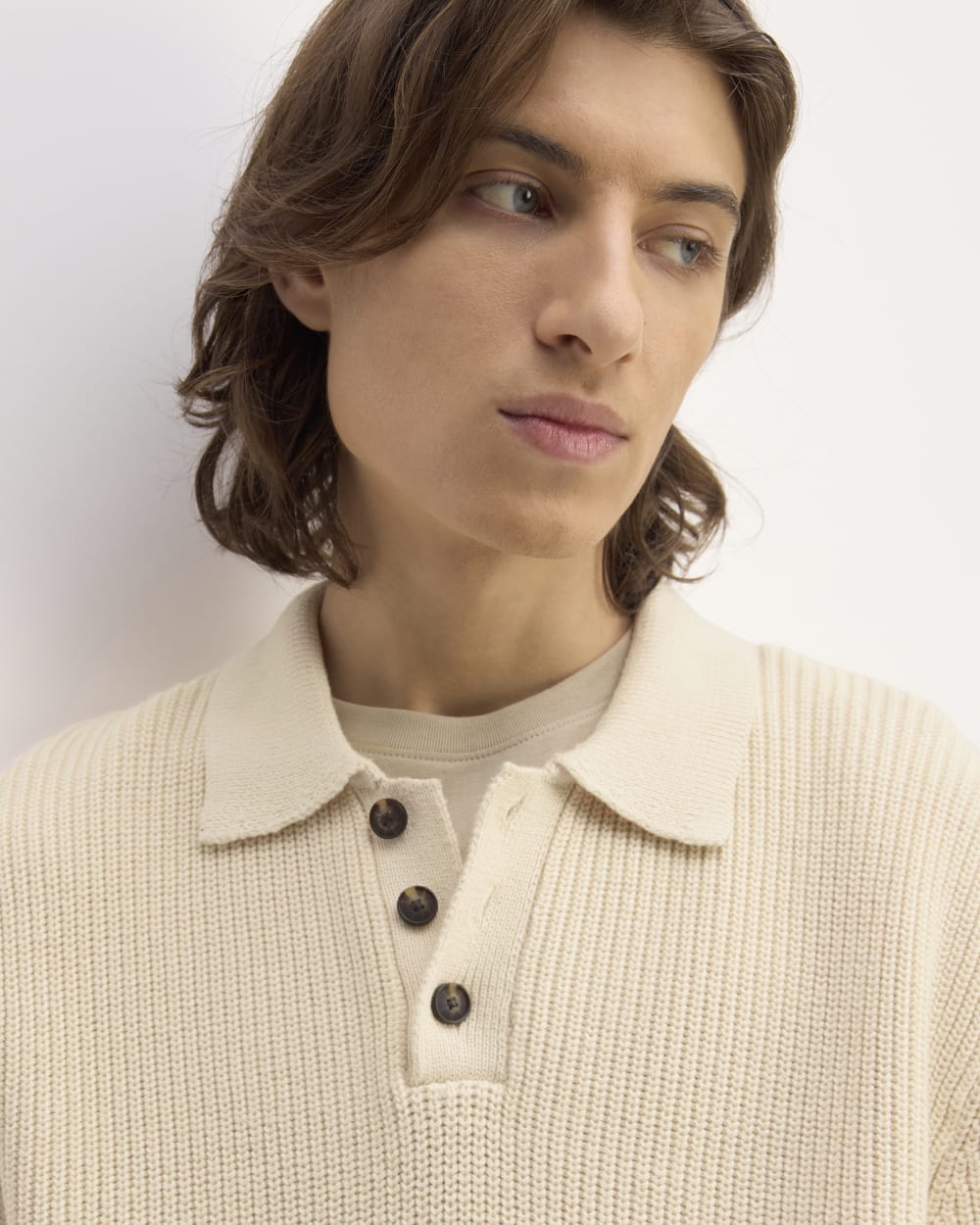The Cotton Chunky Rib Polo | Canvas - Image 4