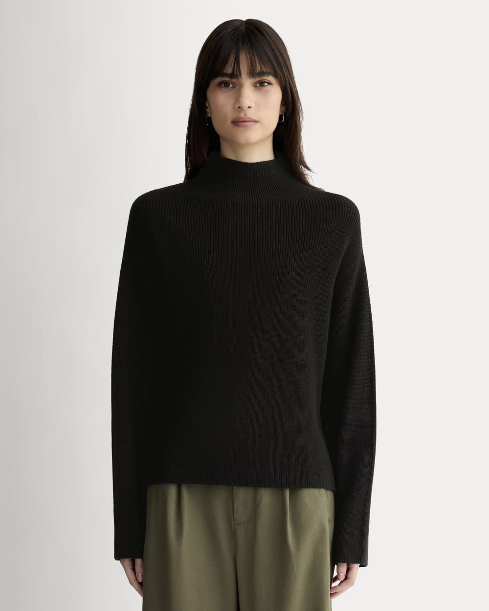 The Slouchy Funnel Neck in Everyday Cotton | Black