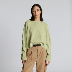 The Cashmere Boxy Crew | Seafoam Green