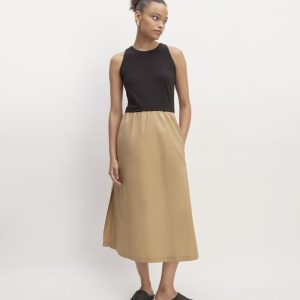 The Supima? High-Neck Riviera Dress | Black / Tiger's Eye