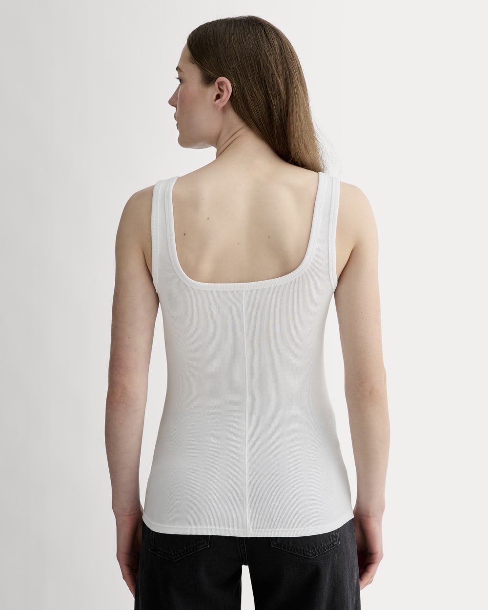 The Luxe Rib?Square-Neck Tank | White - Image 4